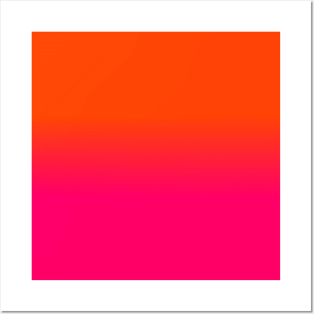 Neon Orange and Neon Pink Ombre Shade Color Fade Sunset Wall Art by podartist